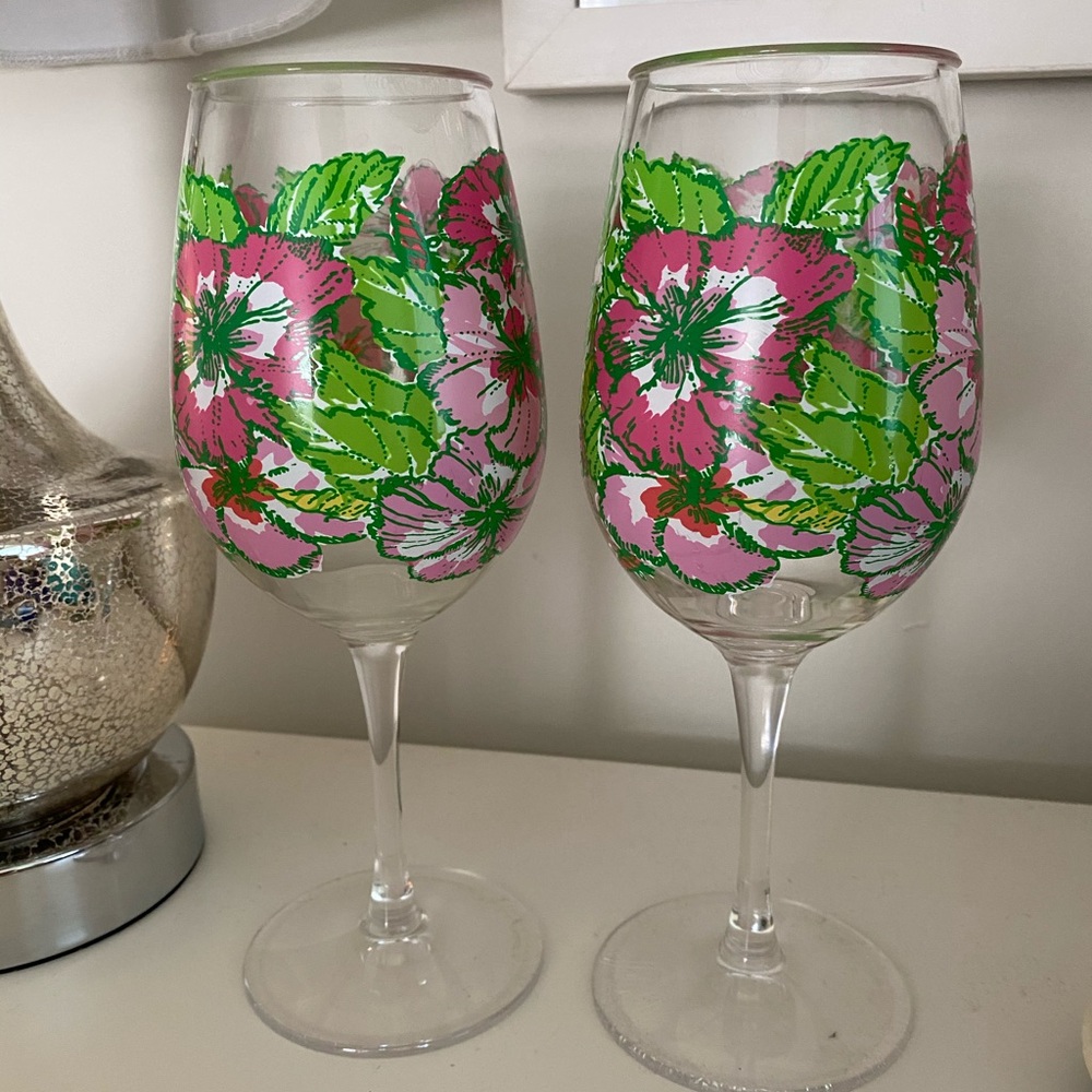 Lilly Pulitzer Acrylic Wine Glasses Set of 2